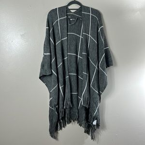 Loft shawl women’s one size gray/white plaid
